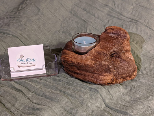 Unique natural driftwood single tealight holder.