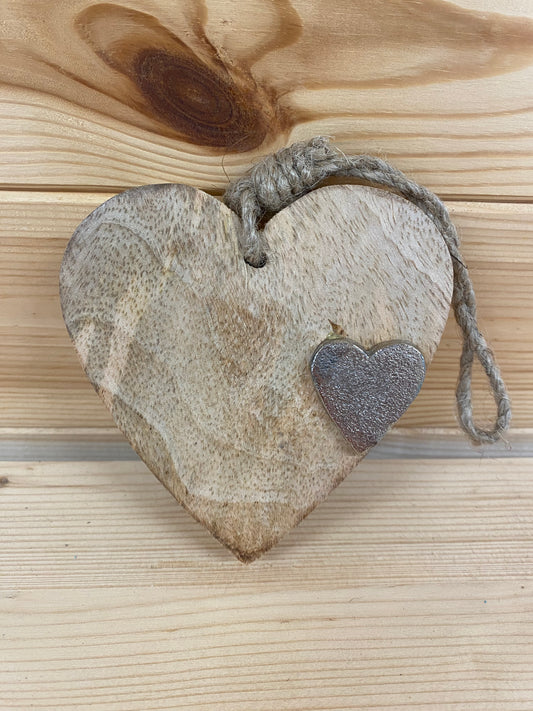 Hanging wooden heart