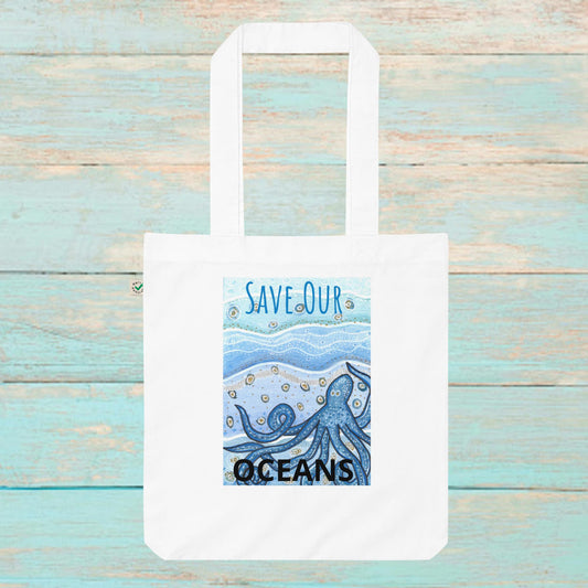 Save Our OCEANS tote bag - Organic fashion tote bag