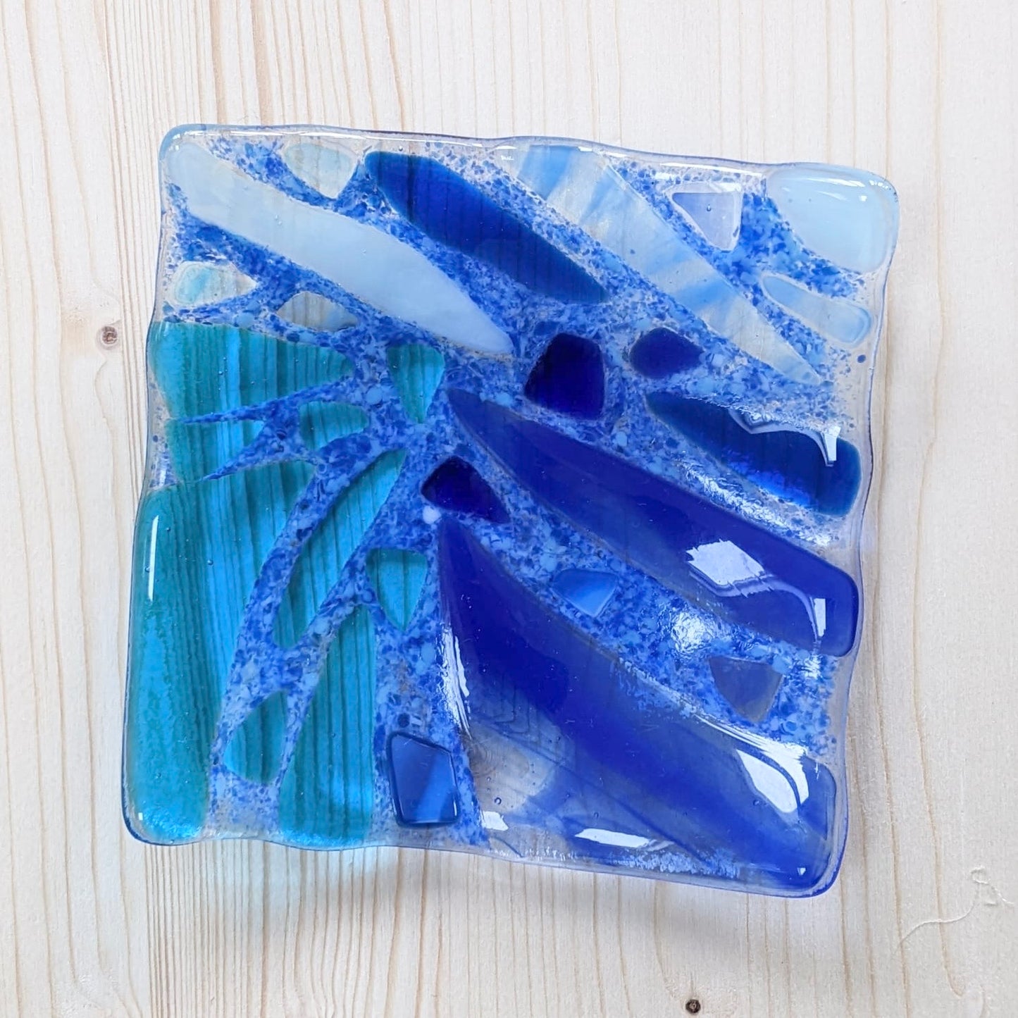 Ocean blue glass dish