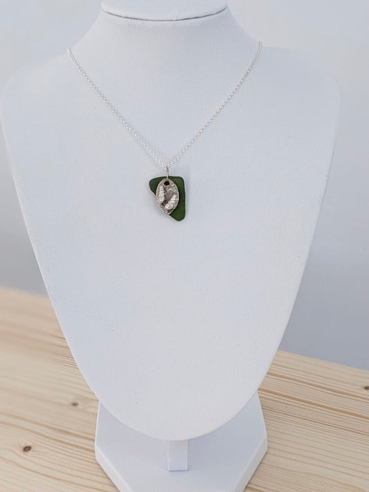 Silver and sea glass necklace