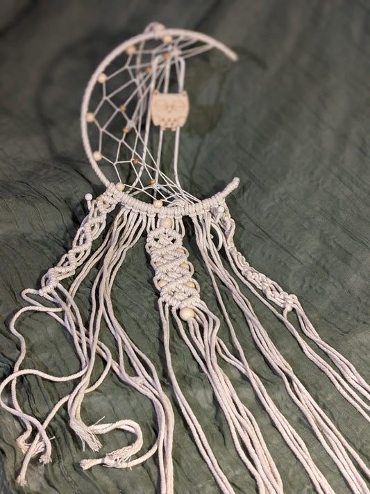 Beautiful owl macrame dream catcher